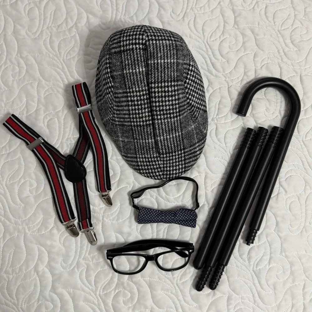 Unbranded Old Man Costume Set Kids One Size Halloween Excellent 100 Days School
